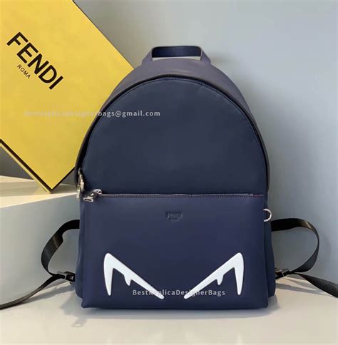 fendi blue leather backpack